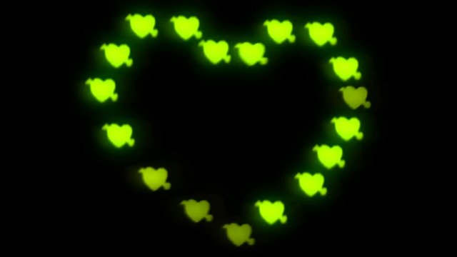 Mini bllured glittering hearts light shaped big heart form video for Valentine's day, love and etc... projects.