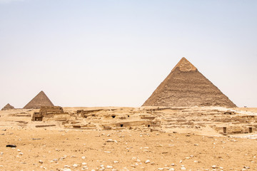 The Great Pyramids of Giza desert near Cairo in Egypt unesco cultural heritage