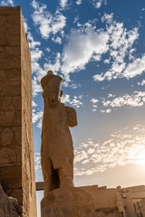 Statue by the Entrance to The Temple of Ramesses III, Temple of Karnak Complex, Luxor, Egypt