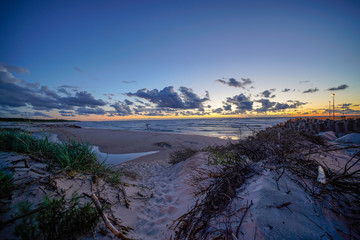 Nice summer evening sunset on the beach