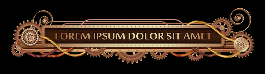 Mechanical fantastic Steampunk banner.
