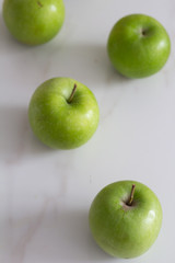 green apples top view.