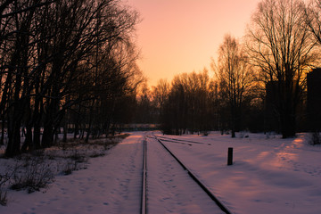 sunset on railways
