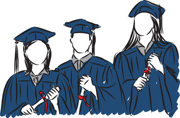 people students graduate illustration