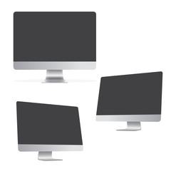 Computer sets mockup vector 