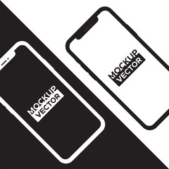 White smartphone and black smartphone mockup isolated on background