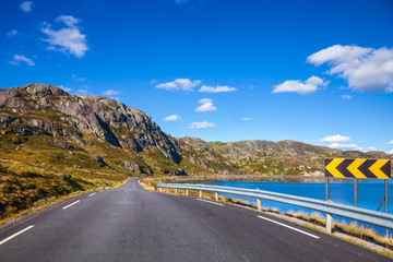 Scenic mountain road in Norway Scandinavia