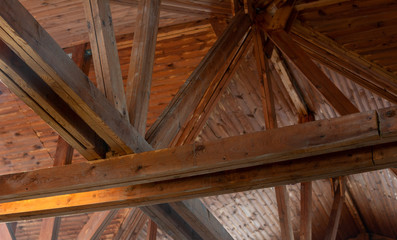 Obraz na płótnie Canvas wooden ceiling made from bog oak timber
