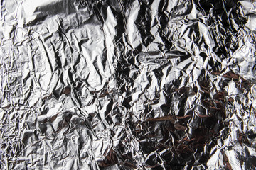 texture of crumpled silver foil