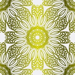 Fototapeta na wymiar Seamless Floral Ornament. For Print, Tablecloth, Fabric. Vector illustration. Gold color