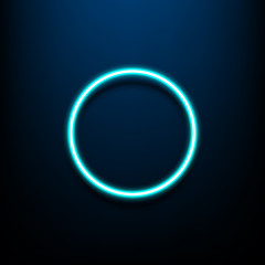 Neon Circle with blue Light Vector illustration