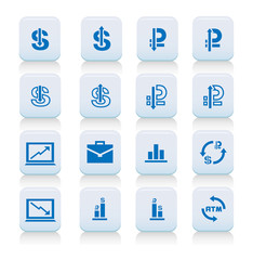 Set of currency icons on volume buttons