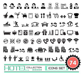 big set of hotel's icons