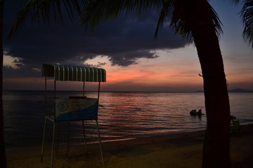 Sunset on the coast of Gulf of Siam