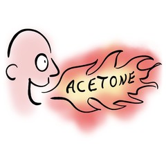 Man exhales acetone