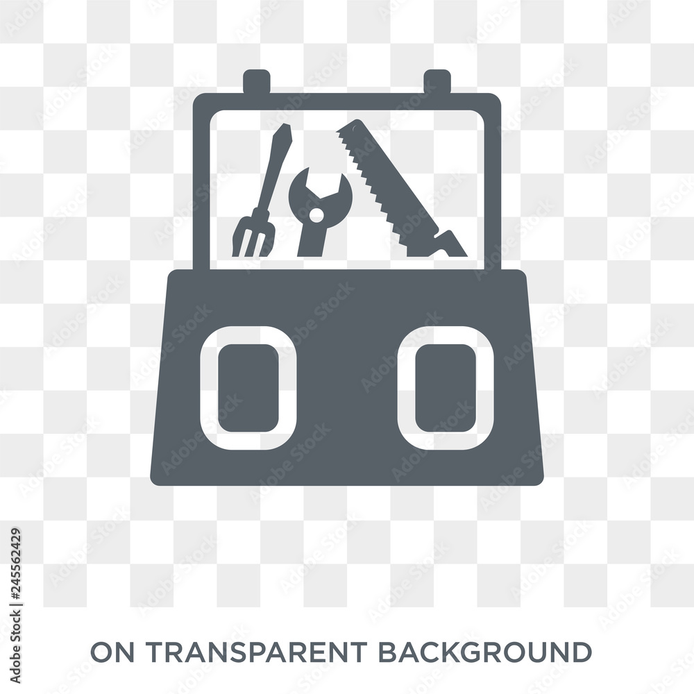 Aufkleber toolbox icon. trendy flat vector toolbox icon on transparent background from construction collection