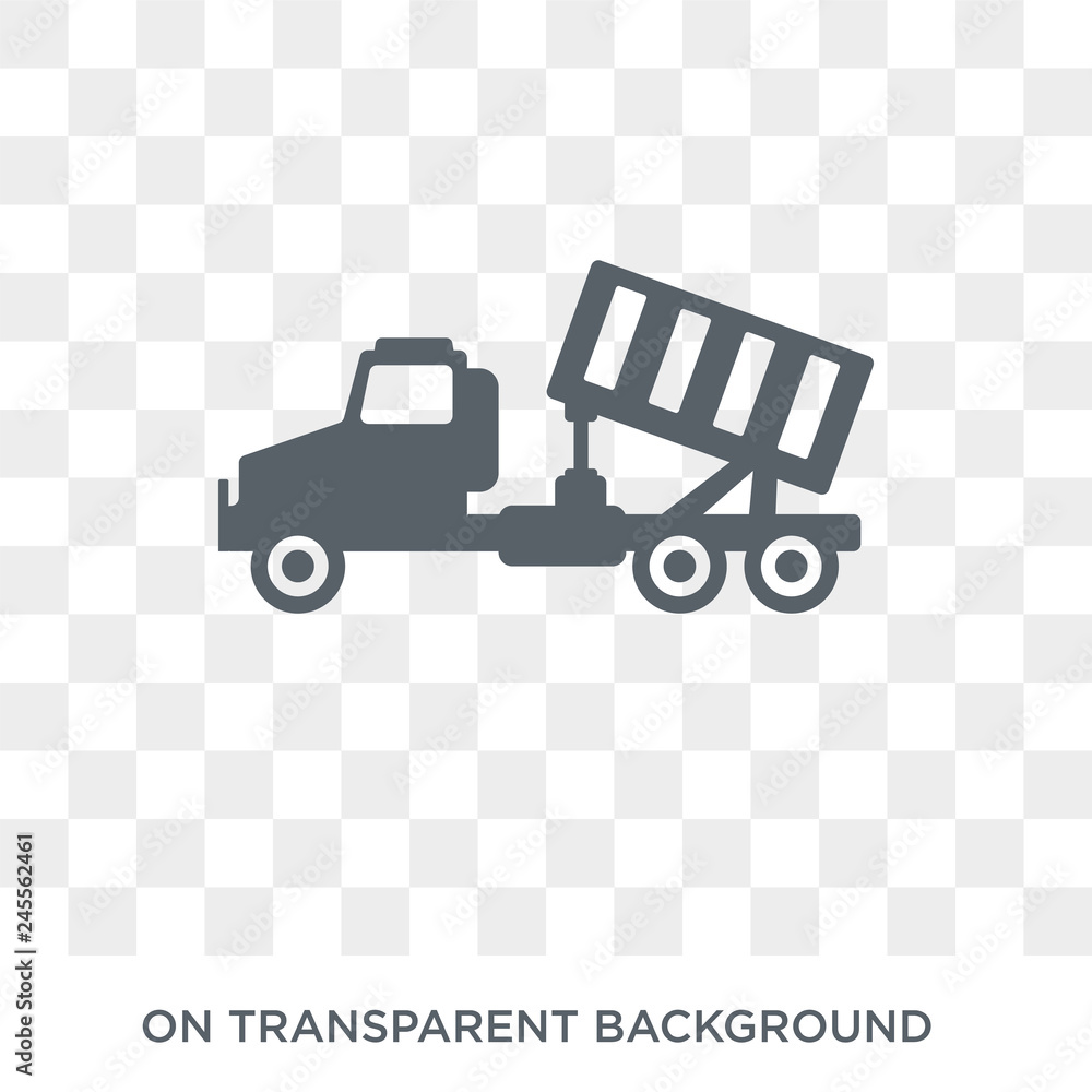 Poster tipper icon. trendy flat vector tipper icon on transparent background from construction collection. 