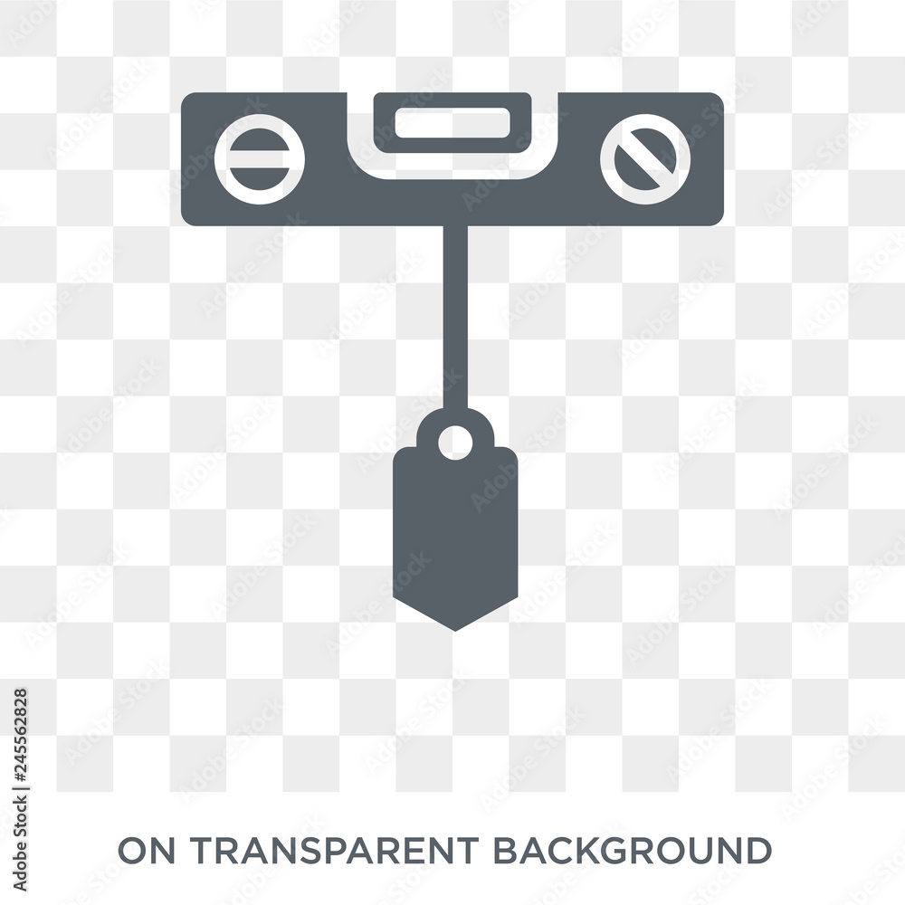 Poster plumb bob icon. trendy flat vector plumb bob icon on transparent background from construction collec