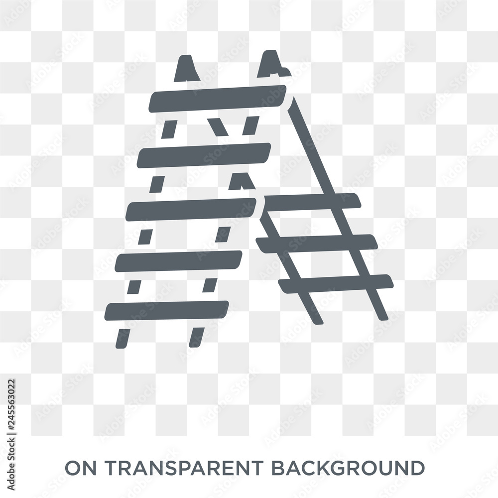 Poster ladder icon. trendy flat vector ladder icon on transparent background from construction collection. 