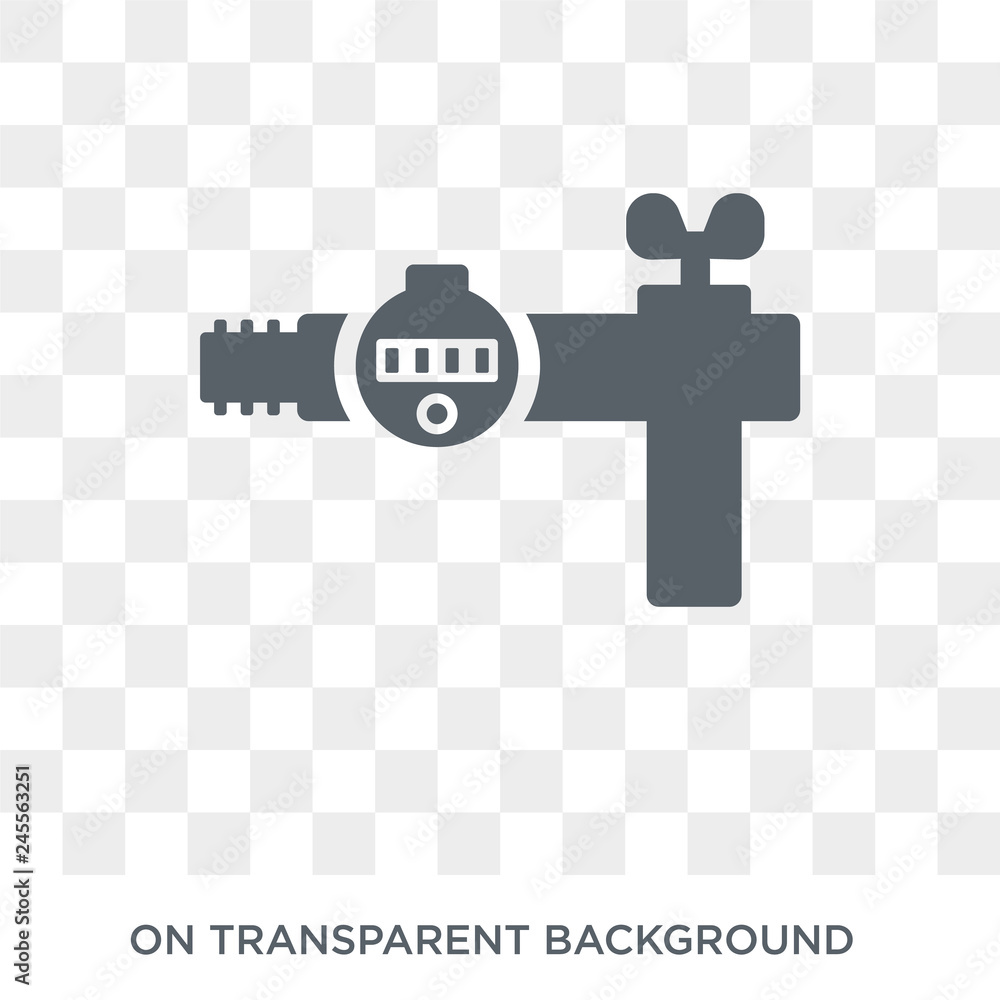 Poster gas pipe icon. trendy flat vector gas pipe icon on transparent background from construction collecti
