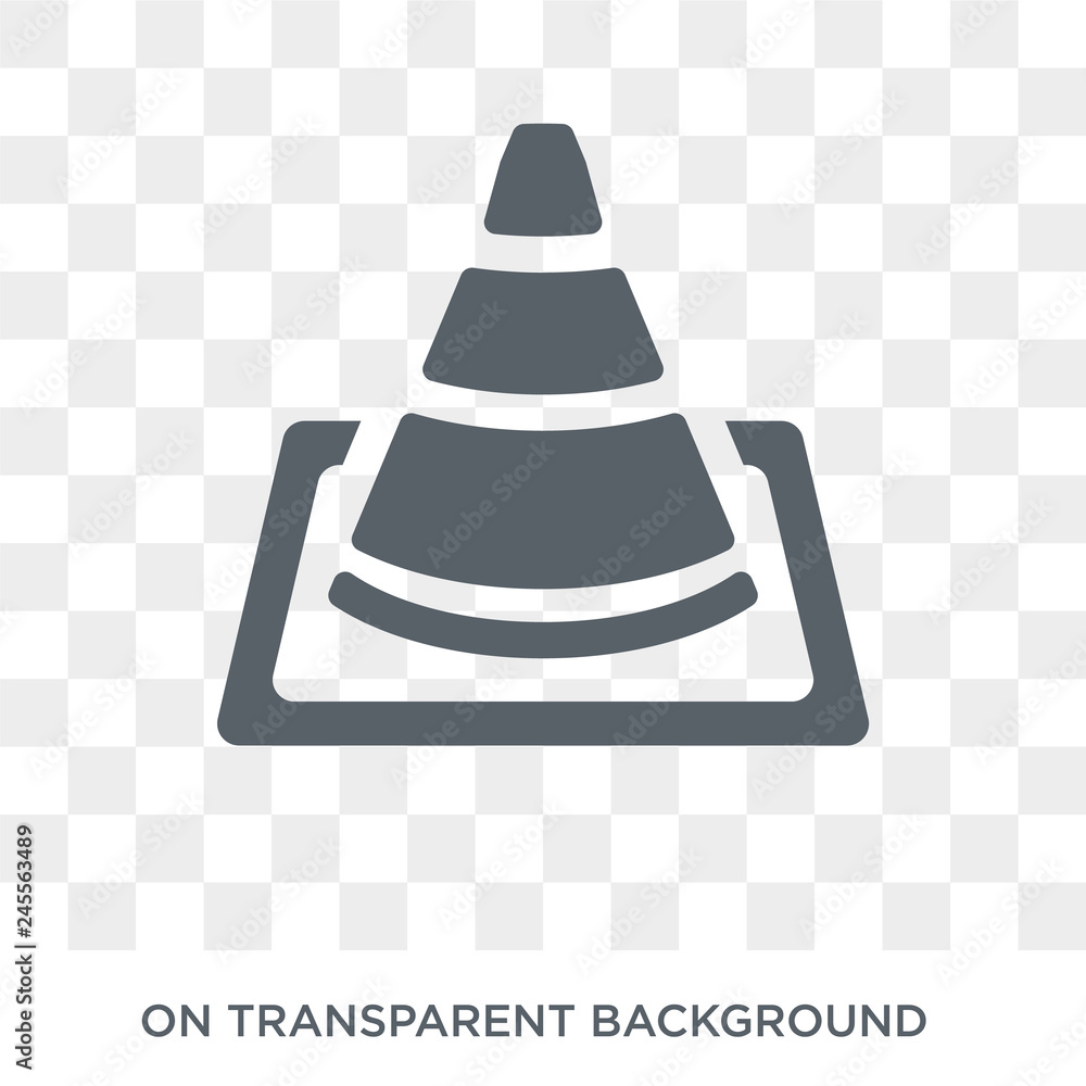 Poster Cone icon. Trendy flat vector Cone icon on transparent background from Construction collection. High quality filled Cone symbol use for web and mobile