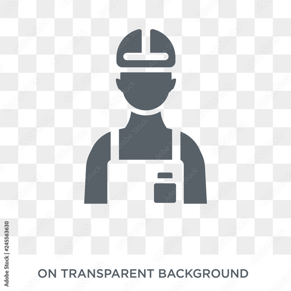 Poster builder brush icon. trendy flat vector builder brush icon on transparent background from constructio