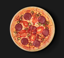 Isolated image of a pizza Devil on a black  background