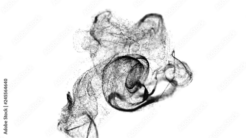 Aufkleber 4k background, animation of complex particles simulation advection with turbulence streams, twirl an