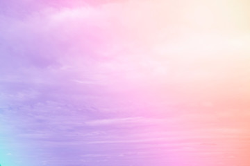 Clouds sky with gradient pastel color use for abstract background.