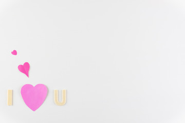word "I love You" on white background with space for text, Love icon, valentine's day, relationships concept