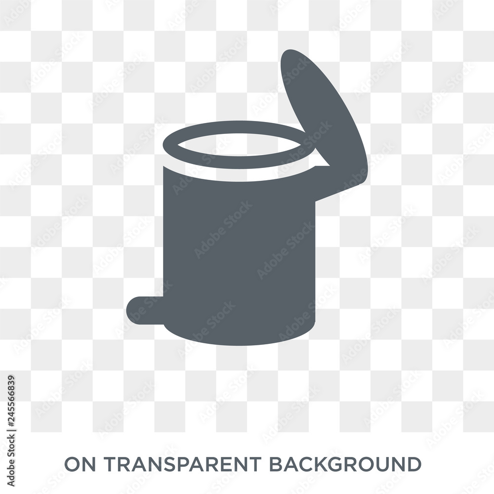 Poster trash icon. trendy flat vector trash icon on transparent background from cleaning collection. high q
