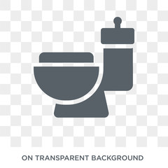 Toilet icon. Trendy flat vector Toilet icon on transparent background from Cleaning collection. High quality filled Toilet symbol use for web and mobile