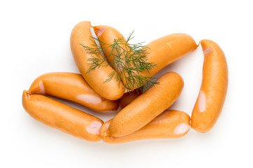 Pork sausage isolated on white background.