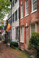 Fototapeta na wymiar Row houses in Old Town, Alexandria, Virginia