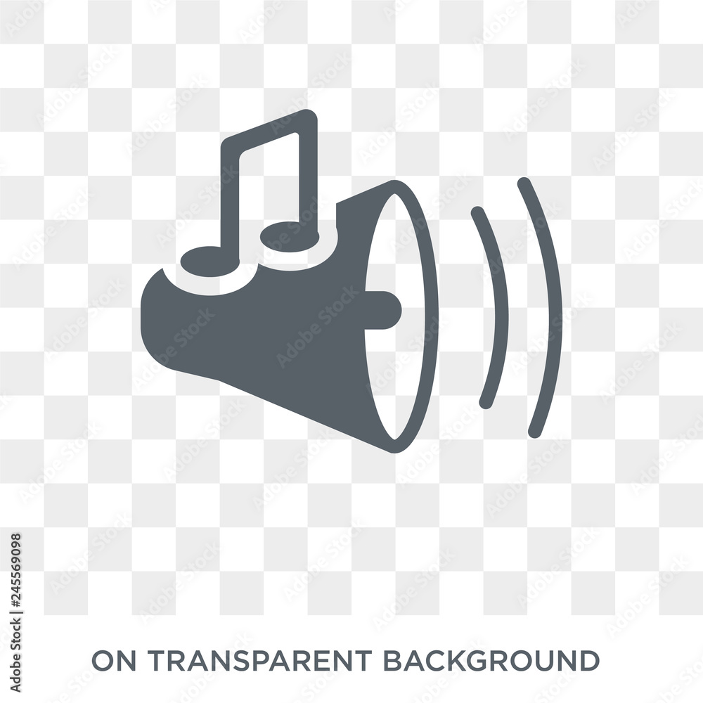 Poster sound effect icon. trendy flat vector sound effect icon on transparent background from cinema collec