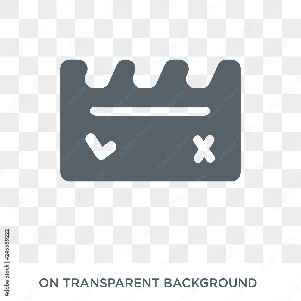 Poster prompt box icon. trendy flat vector prompt box icon on transparent background from cinema collection