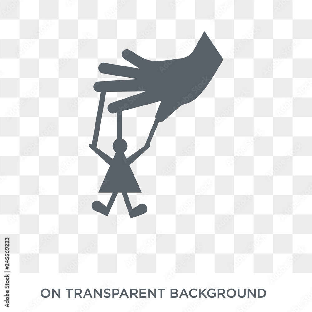 Poster puppet icon. trendy flat vector puppet icon on transparent background from cinema collection. high q