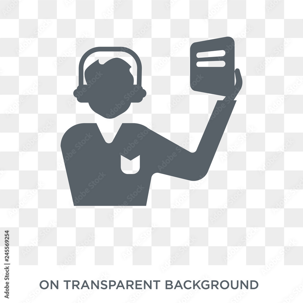 Poster producer icon. Trendy flat vector producer icon on transparent background from Cinema collection. High quality filled producer symbol use for web and mobile