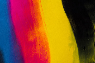 cmyk abstract acrylic painting texture with movement and isolated