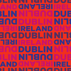 Dublin, Ireland seamless pattern