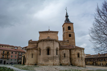 Fototapeta na wymiar Catholic church of San Millan in the Spanish town Segovia