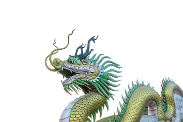 Obraz premium Chinese style dragon statue isolated with white background
