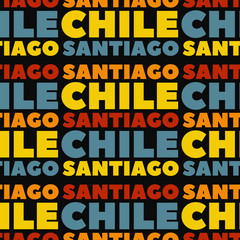 Santiago, Chile seamless pattern