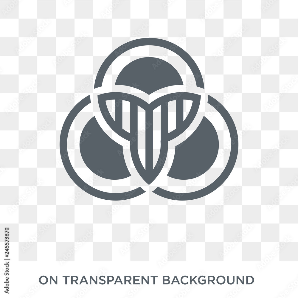 Poster venn diagram icon. trendy flat vector venn diagram icon on transparent background from business and 