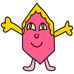 Cartoon doodle candy linear isolated on white background. Vector illustration. 