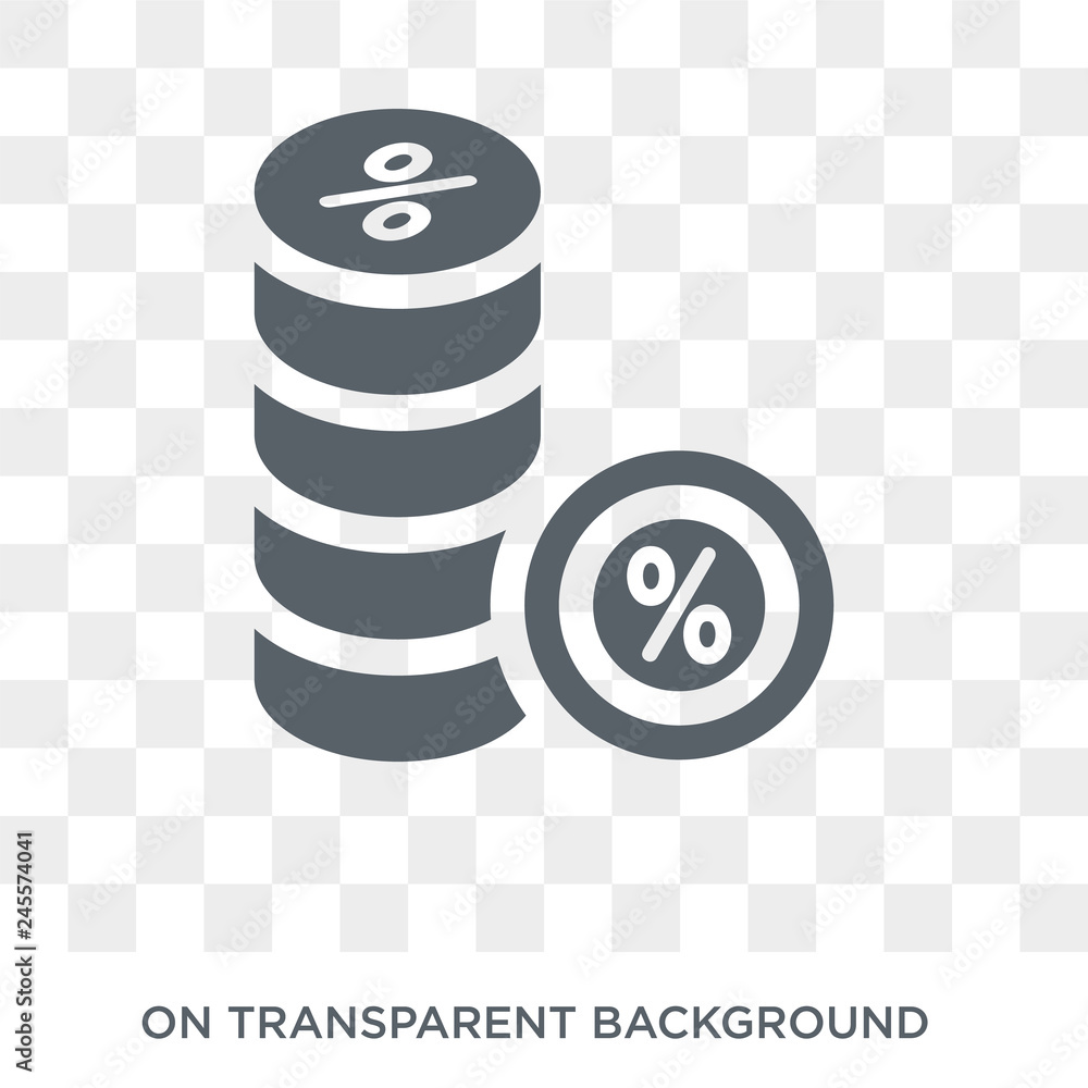 Poster percentage icon. trendy flat vector percentage icon on transparent background from business and anal