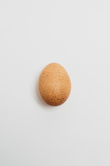  Brown chicken fresh tasty healthy egg on a white background top view