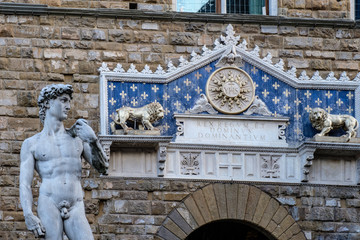 Fototapeta na wymiar Firenze, facciata Palazzo Vecchio