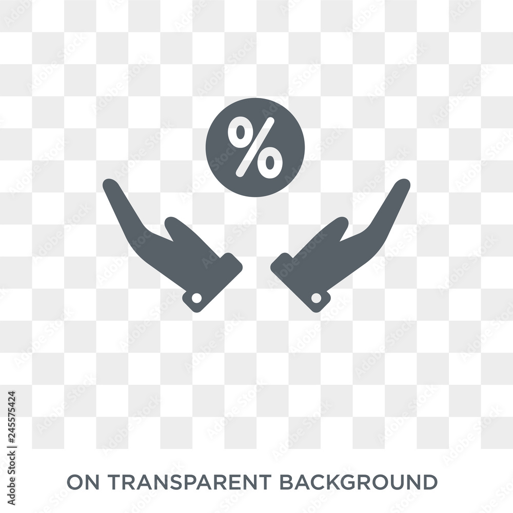Poster real interest rate icon. trendy flat vector real interest rate icon on transparent background from b