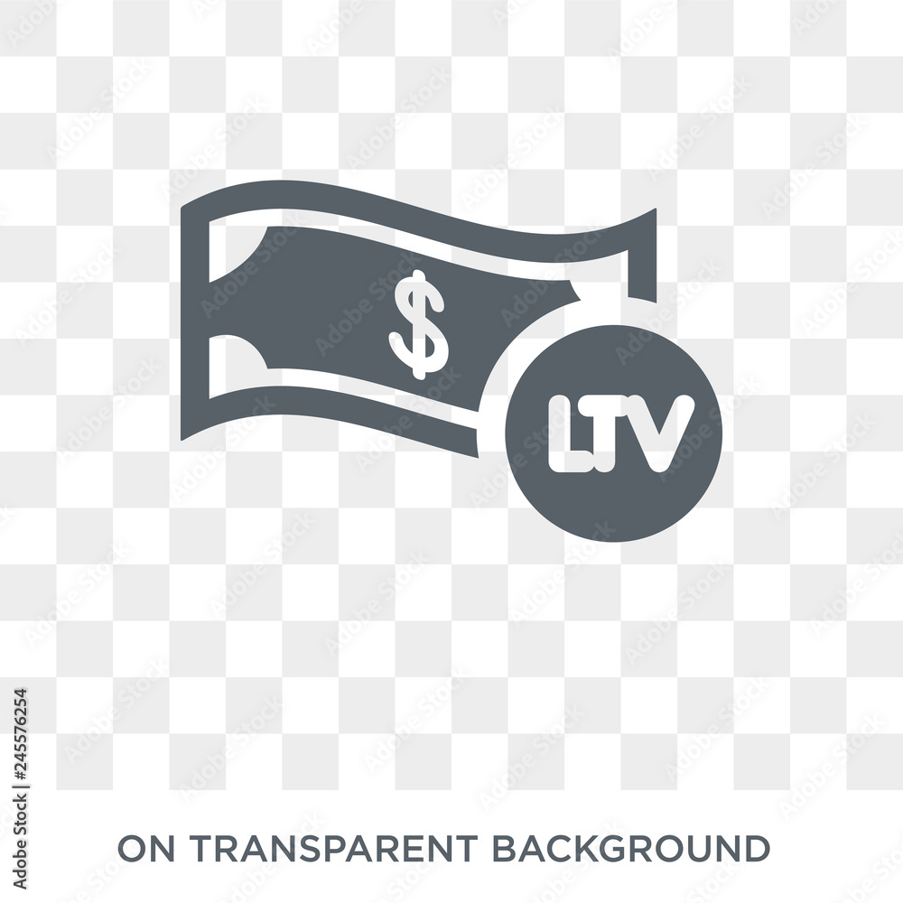 Poster loan-to-value icon. trendy flat vector loan-to-value icon on transparent background from business co
